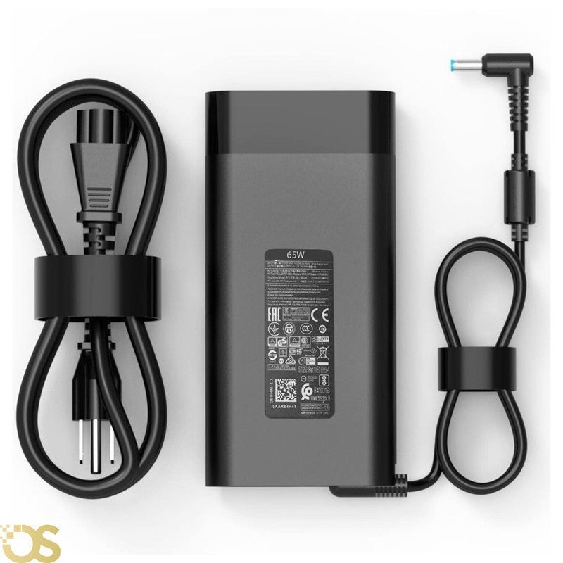 OS Laptop charger compatible with Hp, comes with a connector size (4.5×3.0mm) ENVY (4530)CRV, suitable for compatible devices with the same standard specifications, includes the adapter and AC power cable, safe, fast, and stable charging, with a 1-month warranty from OS STORE. - Image 2