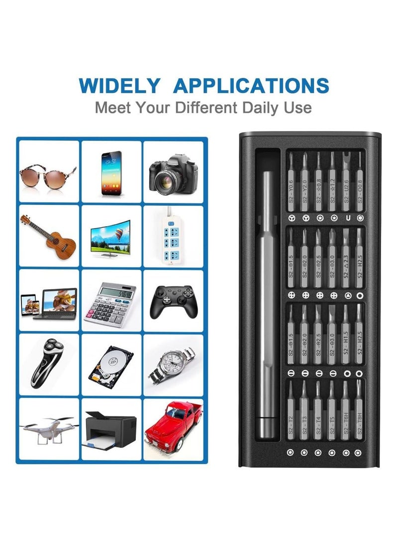GILHOT Gilhot 24 In 1 Mini Precision Screwdriver Set with Magnetic Head S2 Steel Bits for Mobile Phone Tablet PC Household Repair Tool Kit Black  - Image 4