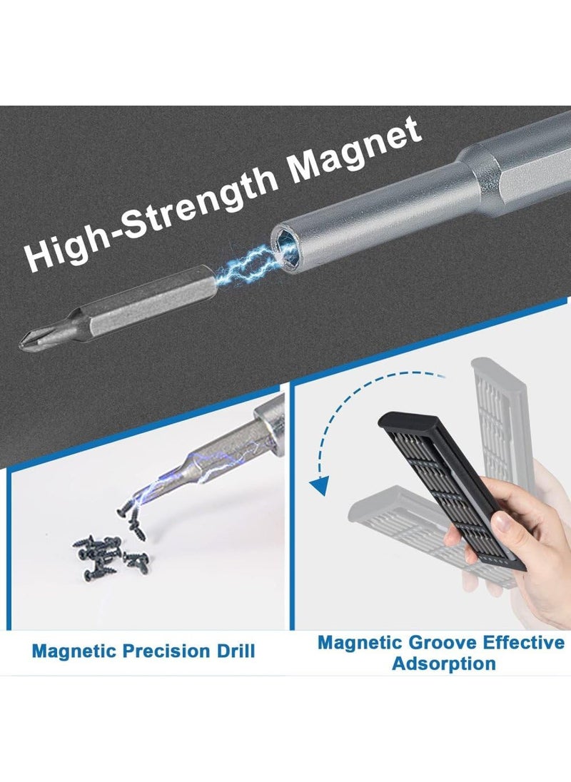 GILHOT Gilhot 24 In 1 Mini Precision Screwdriver Set with Magnetic Head S2 Steel Bits for Mobile Phone Tablet PC Household Repair Tool Kit Black  - Image 5