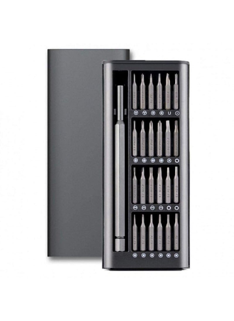 GILHOT Gilhot 24 In 1 Mini Precision Screwdriver Set with Magnetic Head S2 Steel Bits for Mobile Phone Tablet PC Household Repair Tool Kit Black  - Image 1