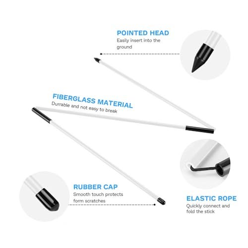 Golfoy Basics Foldable Training Alignment Sticks, 2 Pack Collapsible Practice Sticks for Aiming, Putting, Full Swing Trainer, Posture Corrector with Clear Tube Case, Golf Training Equipment (White) - Image 2