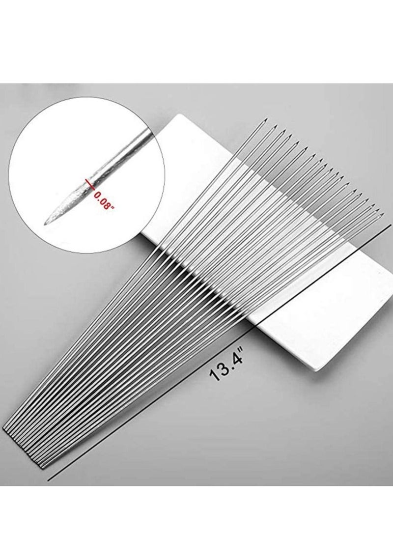 Y&D Barbecue Skewers for Grilling Stainless Steel BBQ Needle Sticks Metal Meat Shrimp Chicken Vegetable Outdoor Cooking 100PCS  - Image 5