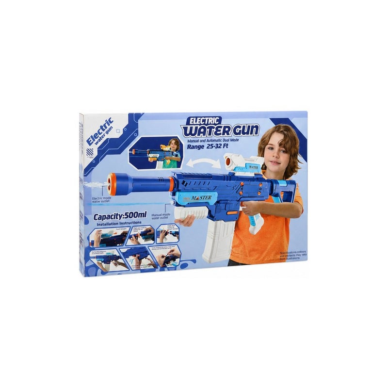Master Electric Water Gun Toy for Kids, Blue, 500ml Capacity, Range 25-32 Ft - Image 1
