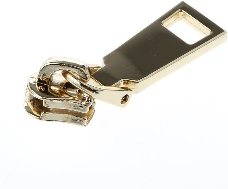 klarako 10 Pieces #5 New Zipper Slider Puller Metal Zipper Zip Repair Replacement for Broken Jacket Coat Backpack Quick Fixing - Gold - Image 4