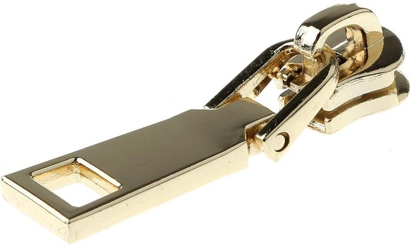 klarako 10 Pieces #5 New Zipper Slider Puller Metal Zipper Zip Repair Replacement for Broken Jacket Coat Backpack Quick Fixing - Gold - Image 5