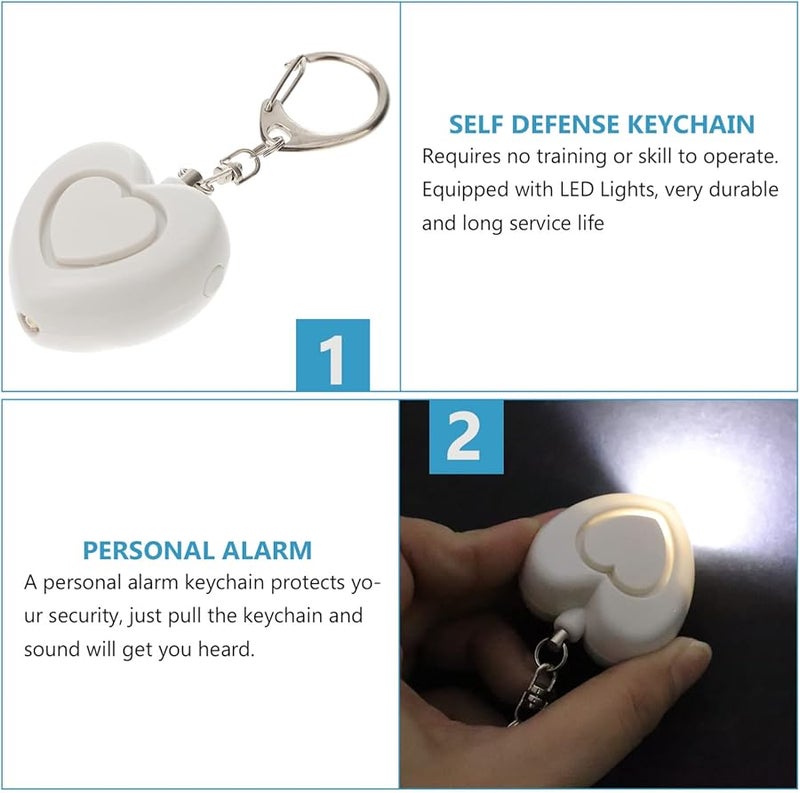 Artibetter Self Alarm Keychain with LED Heart Light Personal Safety Alarm for Women - Image 3