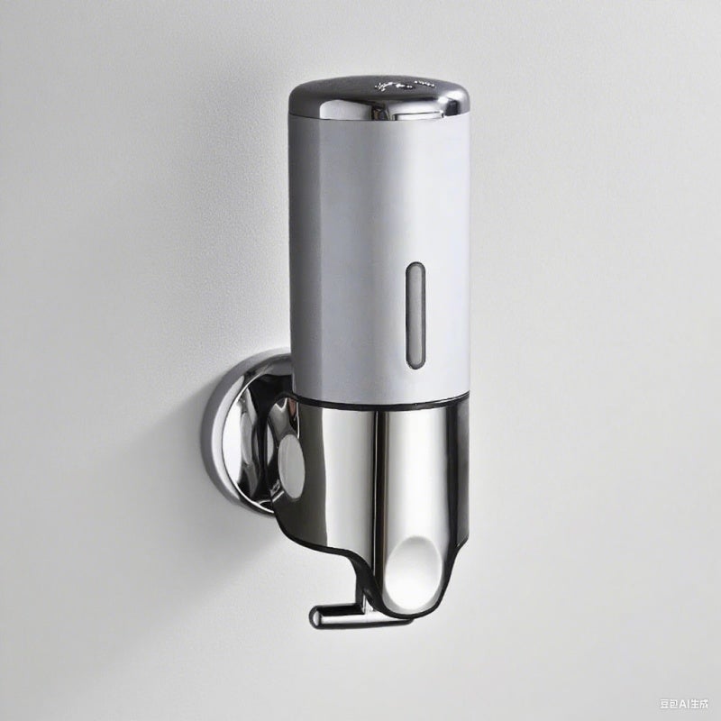 Hotel Soap Dispenser 500ml Single Cylinder Wall-Mounted Manual Lever - Sleek Silver Finish for Hotel Bathroom Space-Saving - Image 3
