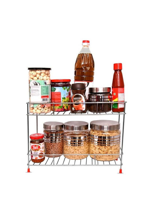 12FOR COLLECTION Premium 2- Tier Rack for Kitchen Storage, Multipurpose Space Saving Kitchen Organizer with Strong Built, Ideal as Kitchen Office Racks & Multifunctional Organizer Shelves - Image 2