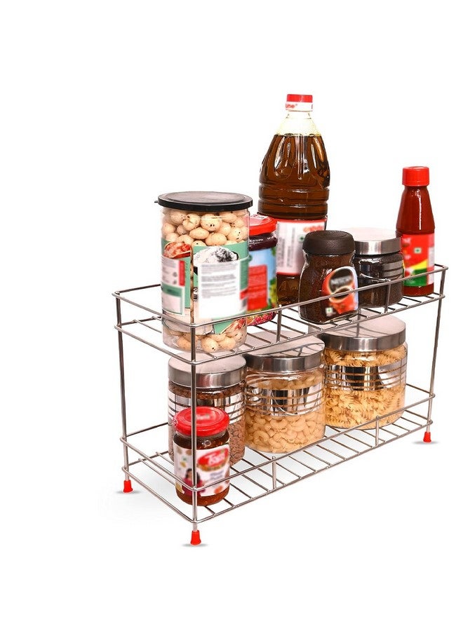 12FOR COLLECTION Premium 2- Tier Rack for Kitchen Storage, Multipurpose Space Saving Kitchen Organizer with Strong Built, Ideal as Kitchen Office Racks & Multifunctional Organizer Shelves - Image 1