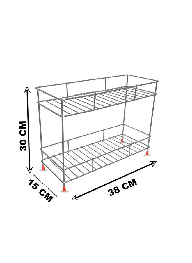 12FOR COLLECTION Premium 2- Tier Rack for Kitchen Storage, Multipurpose Space Saving Kitchen Organizer with Strong Built, Ideal as Kitchen Office Racks & Multifunctional Organizer Shelves - Image 4