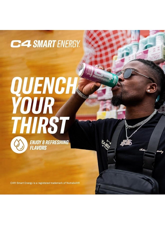 CELLUCOR C4 Pre Workout Energy Drink With Beta-Alanine, Zero Sugar, Carbonated Drink for Strength & Endurance,  Blue Raspberry Flavor – 12 Pack - Image 4