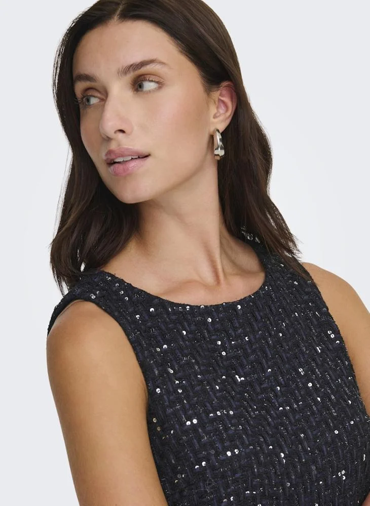 ONLY  Onlicy Sequin Detail Sleeveles Mini Dress for Women | Best Price UAE