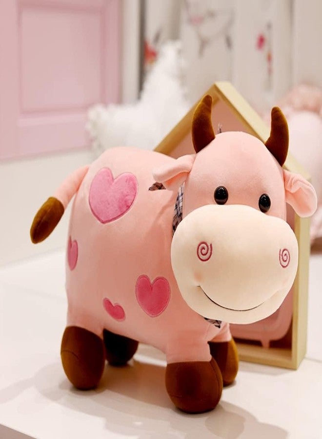لعبة سوفت دريمز القطيفة الناعمة للأطفال - لعبة حيوان محشوة لطيفة - لعبة ناعمة ومحببة للأطفال الرضع من الجنسين، هدية تذكارية وديكور للغرفة - بقرة وردية اللون 25 سم - Image 5