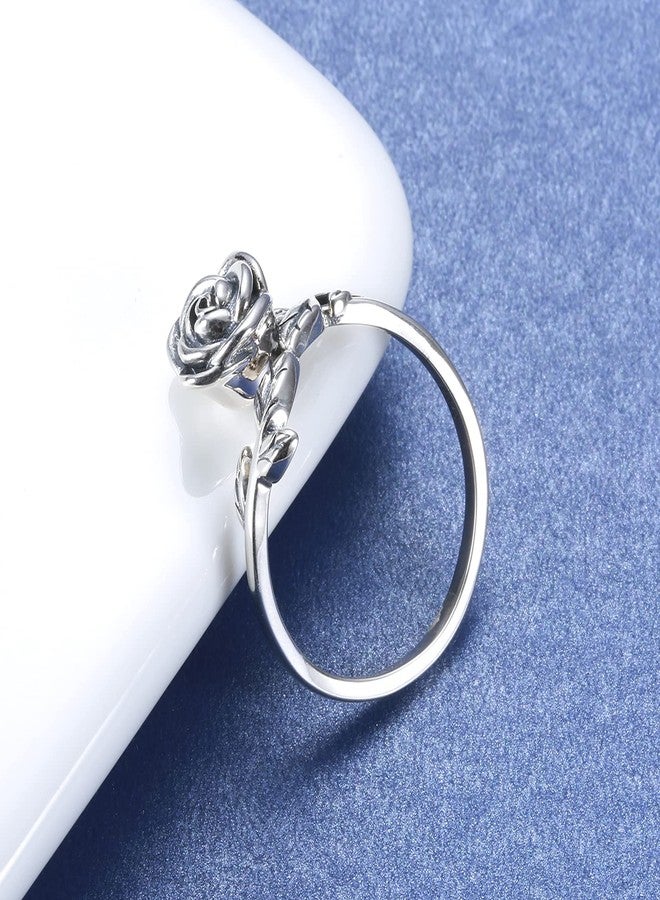 MANBU Rose Cremation Urn Jewelry for Ashes - 925 Sterling Silver Memorial Keepsake Ring Bracelet Necklace Gift for Women, Bereavement Gift for A Loss Of the Loved One (ring 1) - Image 5