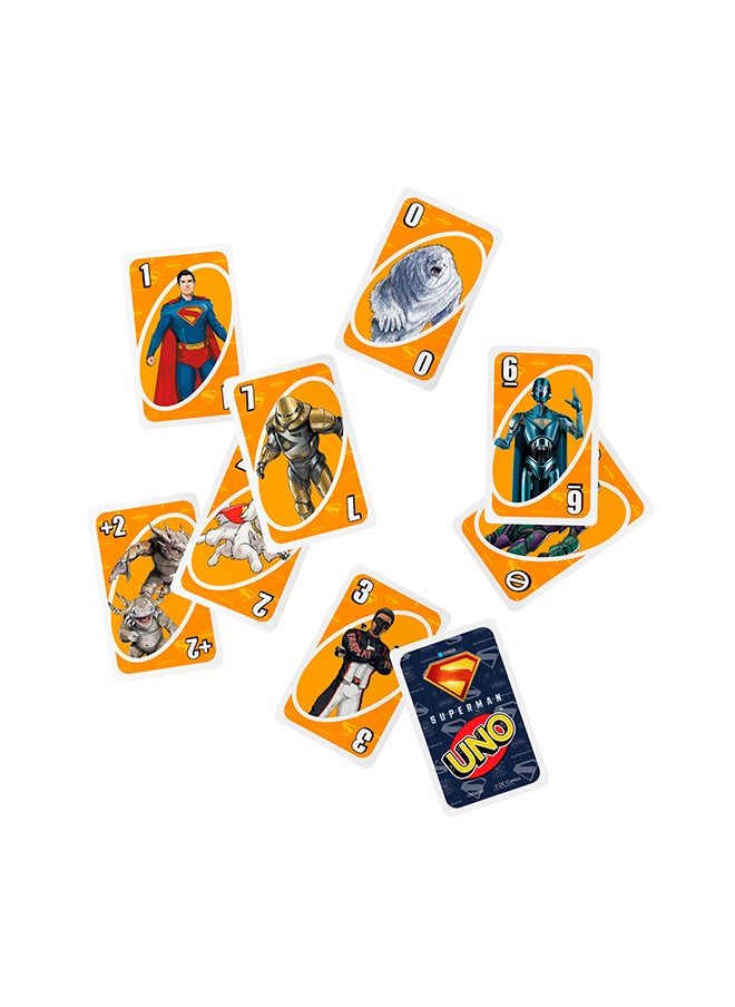 Mattel Games UNO Superman Card Game for Kids, Adults & Family Nights, Parties, Travel & Camping, Toy Collectible Inspired by the Movie  - Image 4