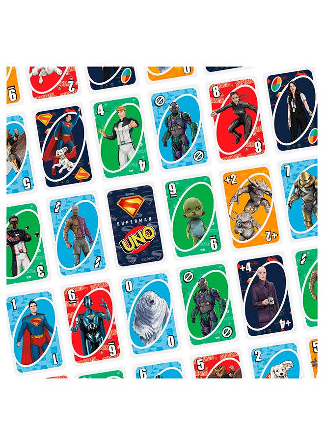 Mattel Games UNO Superman Card Game for Kids, Adults & Family Nights, Parties, Travel & Camping, Toy Collectible Inspired by the Movie  - Image 5