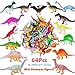 HOXBUR 64Pcs Mini Dinosaur Figures Assorted Small Plastic Dinosaur Toys for Cake Toppers Easter Eggs Filler - Image 4