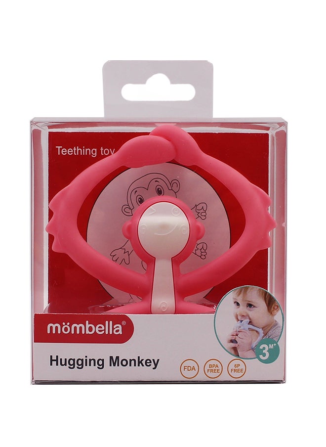 Mombella - Hugging Monkey Teether Toy | BPA-Free Silicone | Safe & Hygienic Teething Toy | Soft & Flexible Design | 3-6 Months | Dimensions: L 7.4 x W 6.4 x H 6.5 cm - Image 1