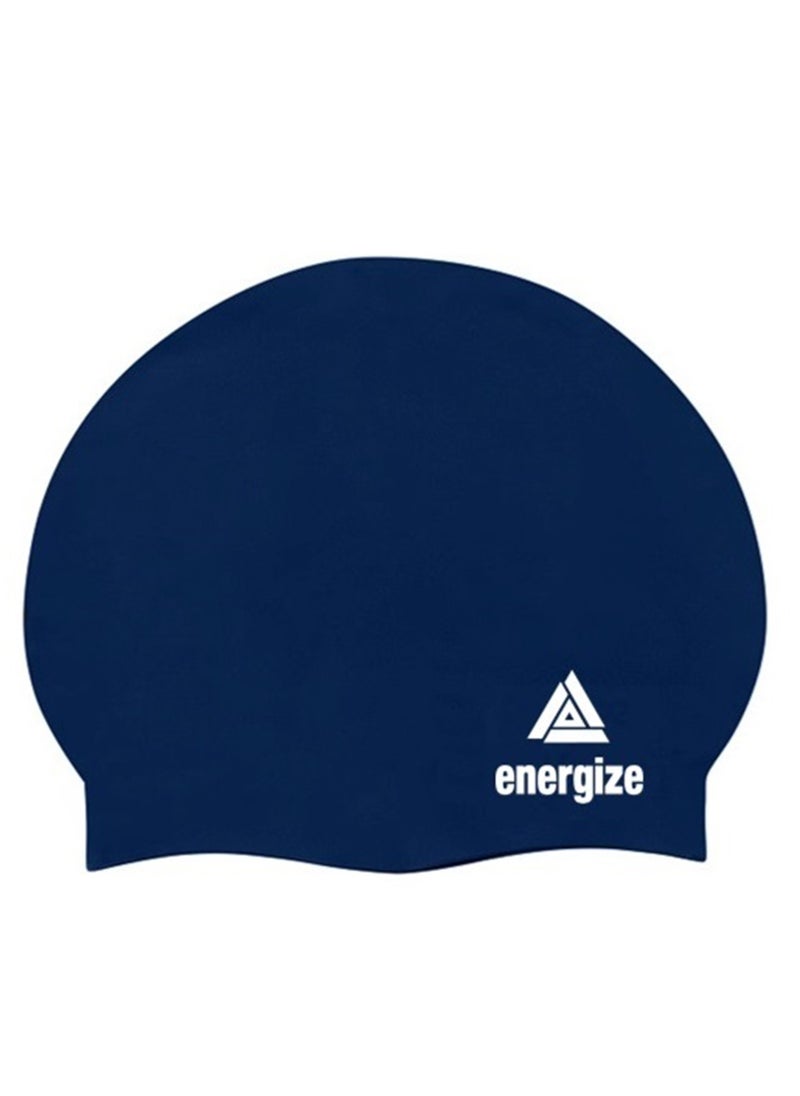 Energize Protective Silicone Swimming Cap for Men & Women, One Size Fits All, Easy to Wear, Ideal for Regular Use- Blue  - Image 1