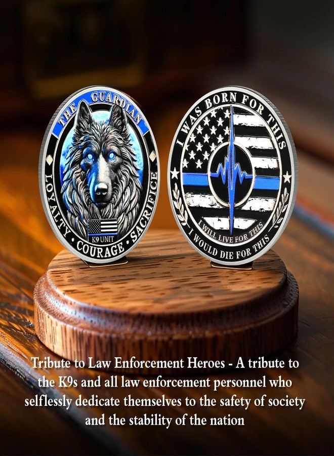 ASmileIndeep Police Challenge Coin - K9 Guardian Police Dog Coins - Thin Blue Line Law Enforcement Coin - First Responder Tribute K9 Unit Token - Military Patriotic Memorial Gift (10 PCS) - Image 4