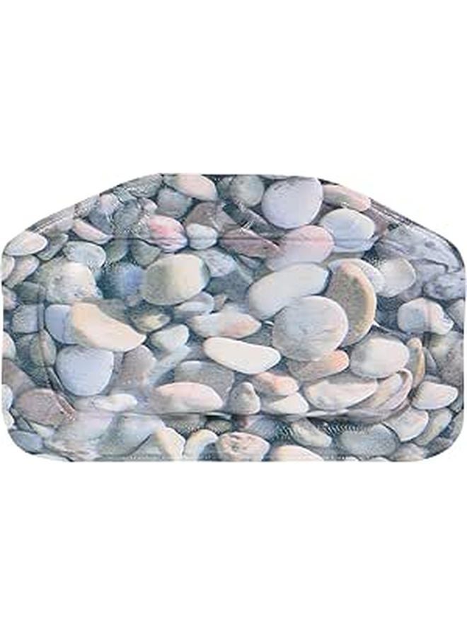 Foam Stone Pattern Bathtub Headrest Pillow with Suction Cups for Neck Support and Relaxation - Image 1