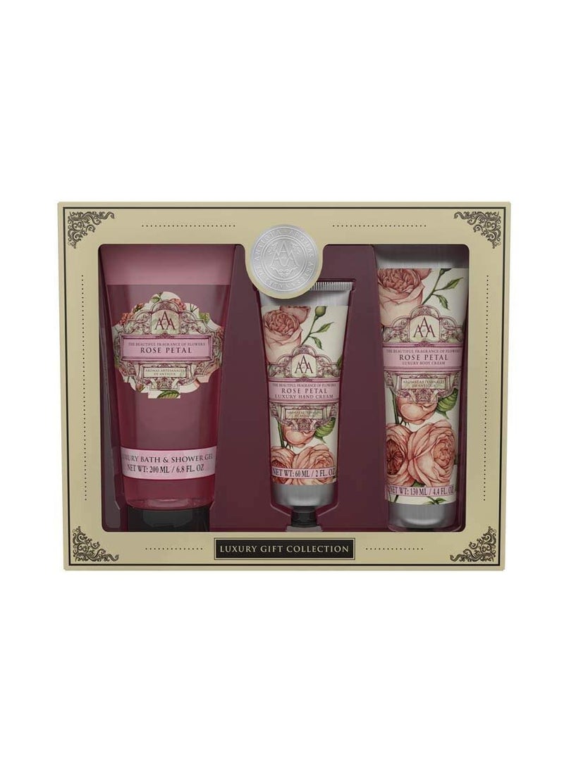 AAA DE AROMAS ARTESANALES DE ANTIGUA - AAA Bath  Body Collection  Shower Gel 200ml Hand Cream 60ml  Body Cream 130ml Rose Petal - Image 1