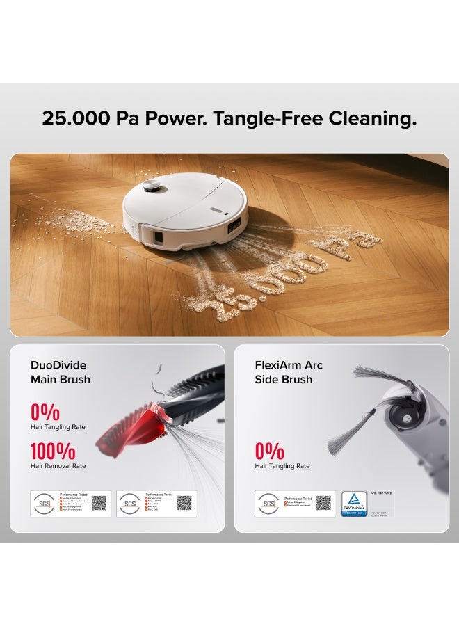 roborock Qrevo Curv 2 Pro Robot Vacuum Cleaner with Mop, 25,000 Pa HyperForce Suction Power, Dual Anti-Tangle System, 100°C Hot Water Mop Wash, Reactive Al Obstacle Detection - Image 2