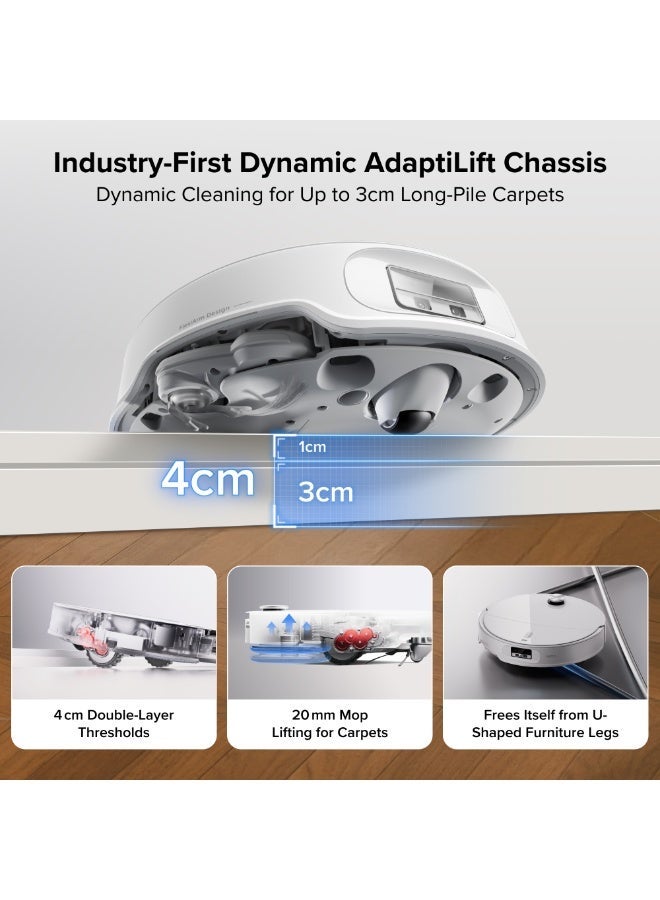 roborock Qrevo Curv 2 Pro Robot Vacuum Cleaner, 25,000 Pa Robotic Vacuum and Mop with 20mm Auto-Lift, 3.14 inch Ultra Thin, 60°C Hot Water Mopping, Zero-Tangle, 100°C Auto Wash & Heat-Dry, AI Obstacle Avoidance - Image 4