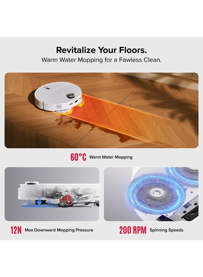 roborock Qrevo Curv 2 Pro Robot Vacuum Cleaner, 25,000 Pa Robotic Vacuum and Mop with 20mm Auto-Lift, 3.14 inch Ultra Thin, 60°C Hot Water Mopping, Zero-Tangle, 100°C Auto Wash & Heat-Dry, AI Obstacle Avoidance - Image 3