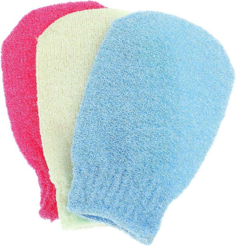 WLLHYF 3 Pairs Exfoliating Gloves Korean Exfoliating Mitt Double Sided Skin Body Exfoliator Gloves Scrub Gloves Bath Gloves Shower Accessories for Clean Dead or Dry Skin - Image 1