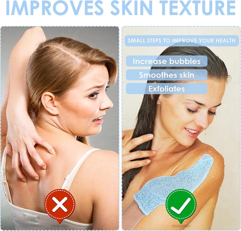 WLLHYF 3 Pairs Exfoliating Gloves Korean Exfoliating Mitt Double Sided Skin Body Exfoliator Gloves Scrub Gloves Bath Gloves Shower Accessories for Clean Dead or Dry Skin - Image 5