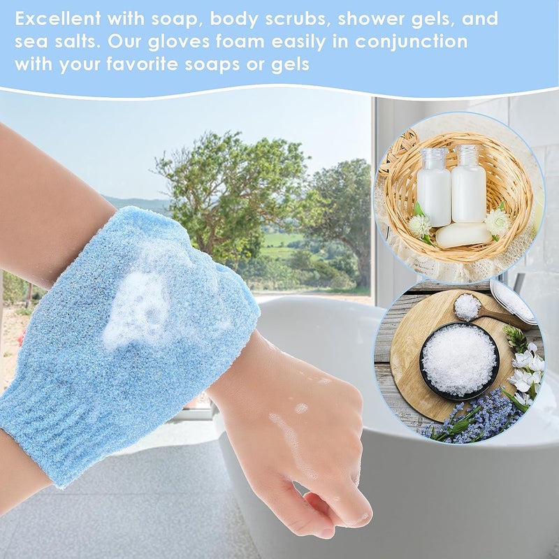 WLLHYF 3 Pairs Exfoliating Gloves Korean Exfoliating Mitt Double Sided Skin Body Exfoliator Gloves Scrub Gloves Bath Gloves Shower Accessories for Clean Dead or Dry Skin - Image 3