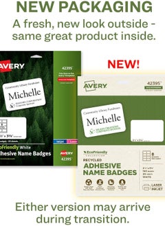 AVERY Avery EcoFriendly Printable Name Tags, White, 160 Removable Name Badges (42395)  - Image 2