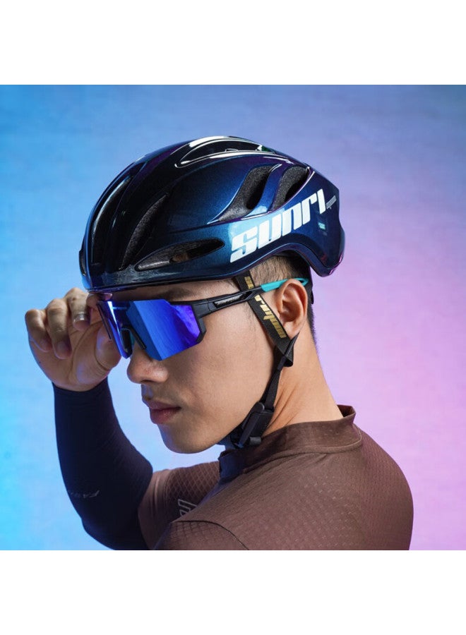 Sunrimoon Road Bike Helmet Mountain Bike Men And Women Riding Ventilation Breathable Peacock Blue-3D Edition L - Image 5