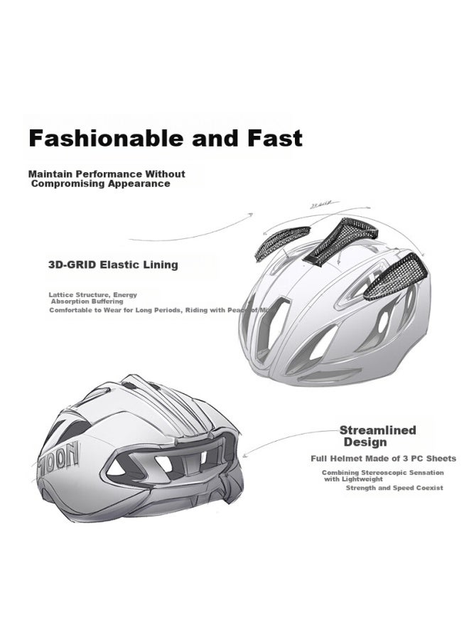 Sunrimoon Road Bike Helmet Mountain Bike Men And Women Riding Ventilation Breathable Peacock Blue-3D Edition L - Image 3