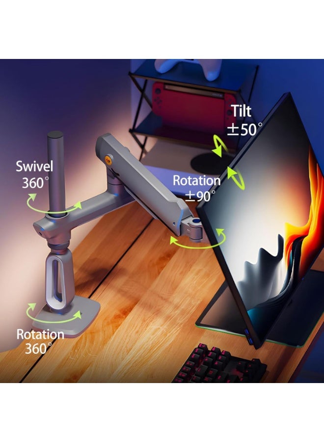 NB NORTH BAYOU NB Gaming Monitor Arm – Heavy Duty Adjustable Stand for Flat/Ultrawide/Curved Monitors 27-50 Inch, Load up to 18 kg, VESA 75/100 mm - Image 3