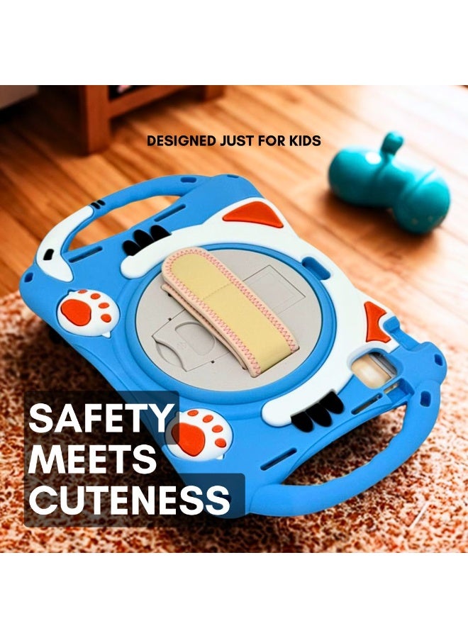 Cat - Cot حافظة صدمة للأطفال بتصميم قطة لجهاز iPad 11 Pro 2020 - متينة، قاعدة دوارة 360° وحزام قابل للتعديل - Image 1