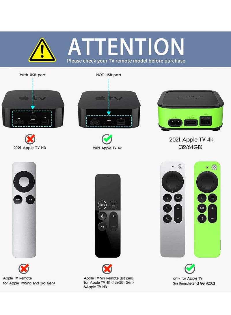 KASTWAVE حافظة لجهاز 2021 آبل TV 4K غطاء جهاز التحكم Siri، مع غلاف حماية سيليكون لجهاز آبل TV 4K 2021، صديقة للبشرة/مضادة للانزلاق/مضادة للصدمات - Image 4