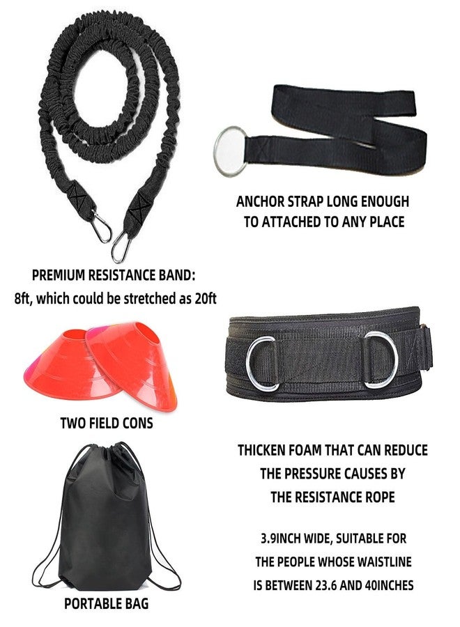 OYINDIZ Speed Training Equipment, Resistance Band 80lb Multi-Sport Exercise Set with Handles Help to Improve Focus Explosive Agility Power Suit for Vertical Jumping Baseball Running Football - Image 2