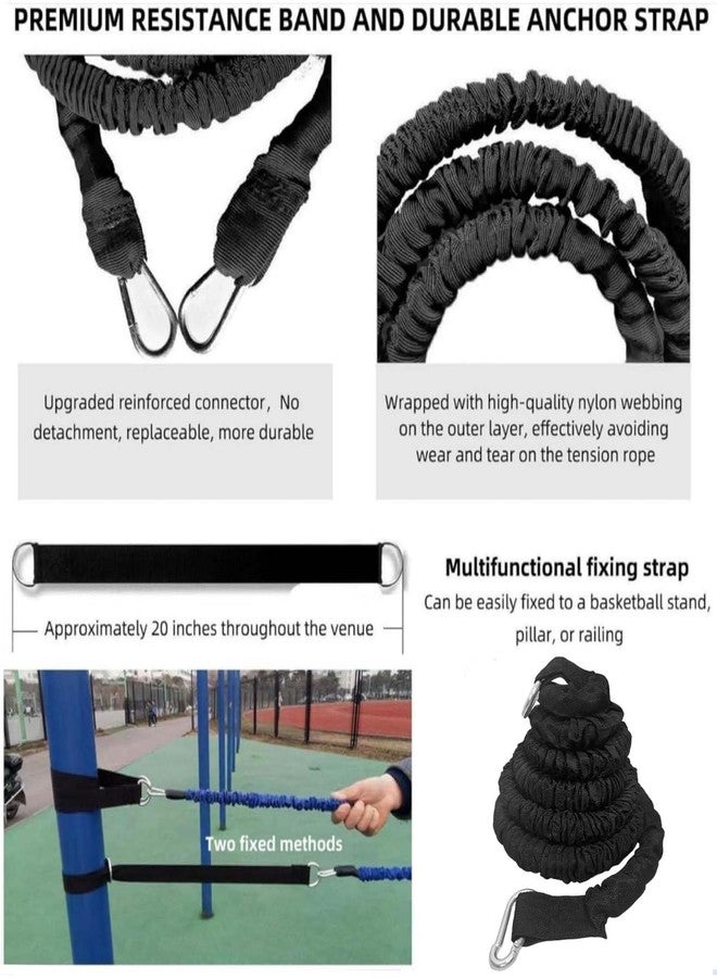 OYINDIZ Speed Training Equipment, Resistance Band 80lb Multi-Sport Exercise Set with Handles Help to Improve Focus Explosive Agility Power Suit for Vertical Jumping Baseball Running Football - Image 4