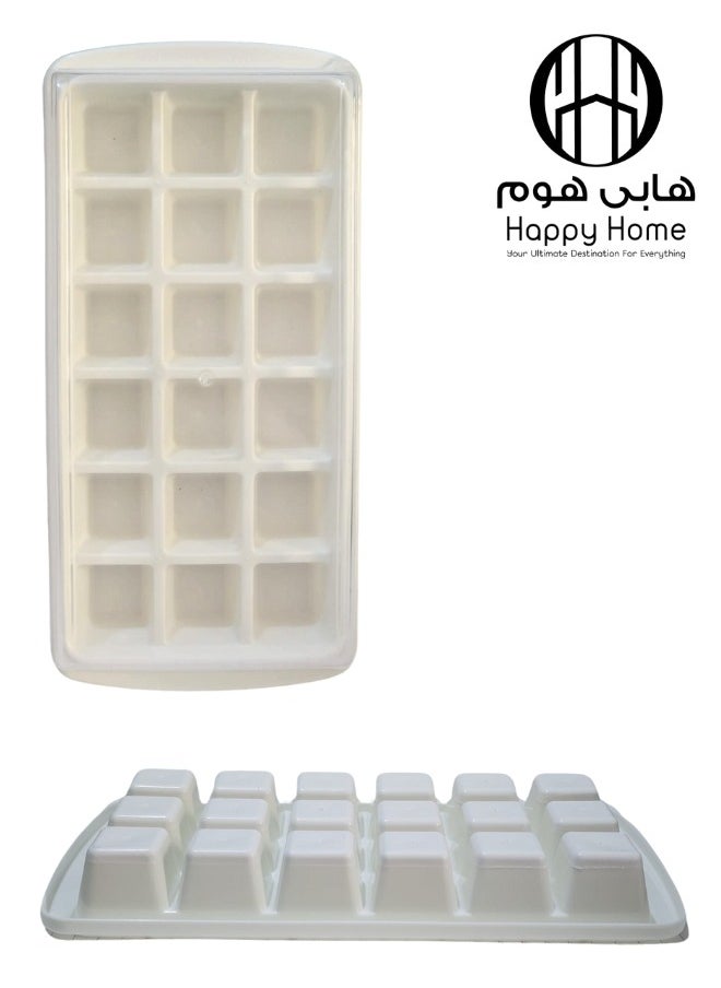 Happy Home - 1pc 18 Hole Ice Cube Tray with Lid - Multicolor - Image 1
