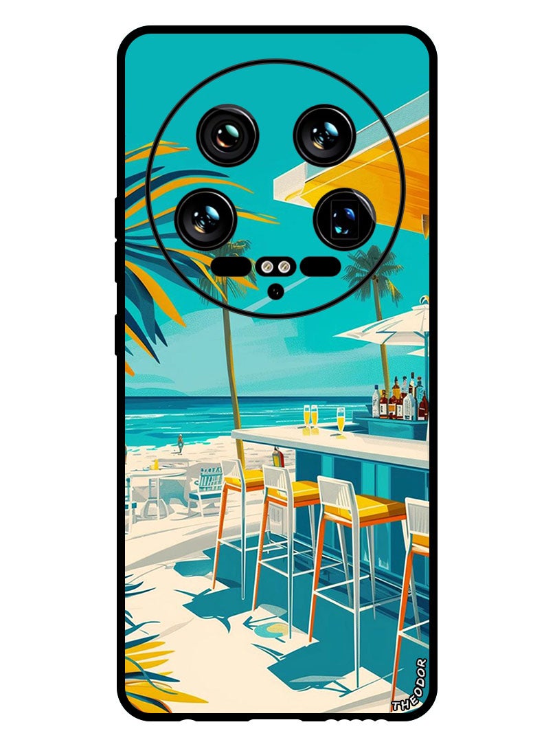 Theodor Protective Case Anti Scratch Shock Proof Bumper Cover For Xiaomi 14 Ultra a painting of a bar on the beach - Image 1