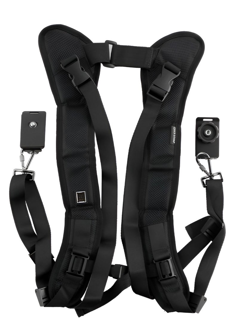 AL RAID Double Camera Harness Shoulder Strap Dual Sling for DSLR Cameras, Quick-Release & Secure Mount, Adjustable & Comfortable for Photographers  - Image 2