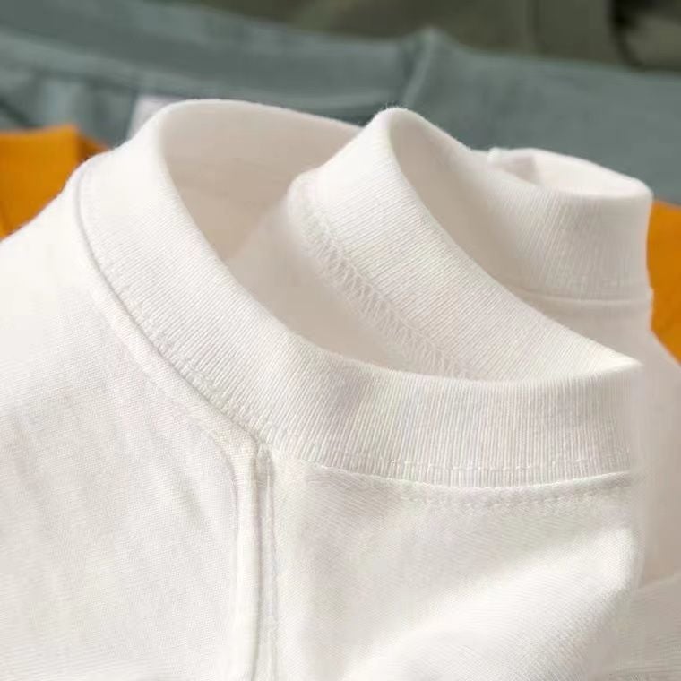 Heavy 230g White T-shirt Womens Short Sleeve Base Shirt Cotton Loose Half Sleeve Round Neck Blank T-shirt Top 500 white combed 200 grams [special price]]