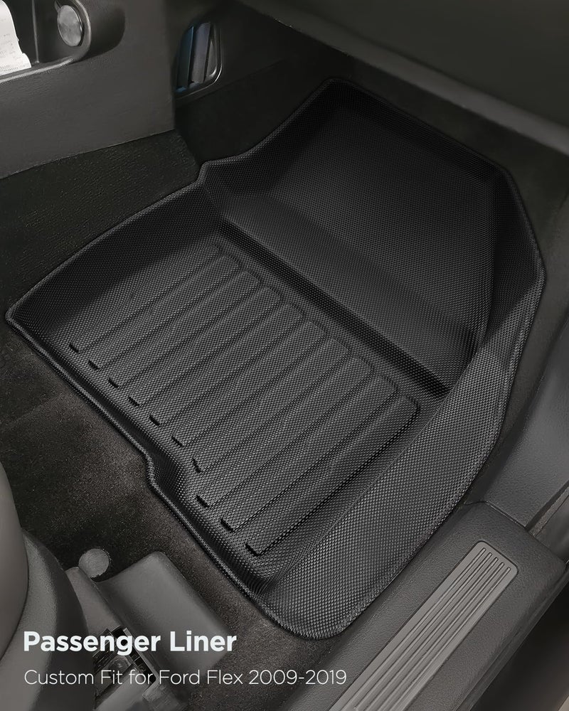 CarQiWireless All-Weather Floor Mats Custom Fit for Ford Flex 2009-2019 (Not Fit with Optional 2nd Row Console), Heavy Duty TPE Trunk Mats Cargo Liner & Front Rear Row Protection for Automotive Car Accessories - Image 4
