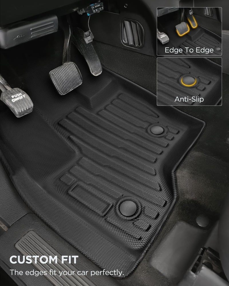 CarQiWireless All-Weather Floor Mats Custom Fit for Ford Flex 2009-2019 (Not Fit with Optional 2nd Row Console), Heavy Duty TPE Trunk Mats Cargo Liner & Front Rear Row Protection for Automotive Car Accessories - Image 3