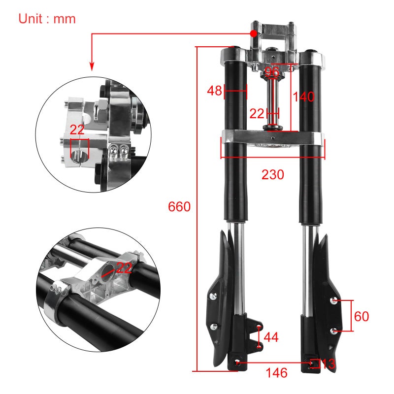 FLYPIG Front Fork Shock Assembly Shock Absorber Forks Suspension for XR50 CRF50 XR CRF 50 SDG SSR PIT BIKES FK05 SSR SDG 125 110 SSR125 SSR110 SDG125 SDG110 - Image 4