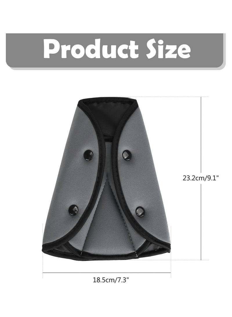 أداة ضبط حزام الأمان للأطفال والكبار، 2 عبوة أداة ضبط حزام الأمان للأطفال، مشابك حزام الأمان، أداة ضبط حزام الكتف والرقبة التلقائي، حزام أمان مثلث مثلث حزام الأمان لمقعد السيارة حزام الأمان (رمادي) - Image 5