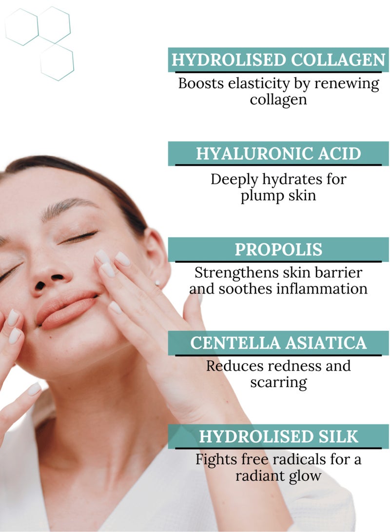 Oasis Skin 10 Pcs Dissolving Marine Collagen Face Masks with Activation Serum | 90% Absorption, Deep Hydration & Anti-Aging Treatment - Image 4