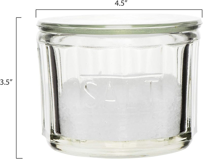 Creative Co-op Round Pressed Glass Salt Cellar - Image 3